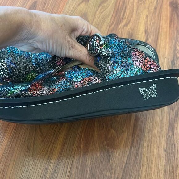 Alegria black blue butterfly leather slip on shoe size 38 - Picture 3 of 7